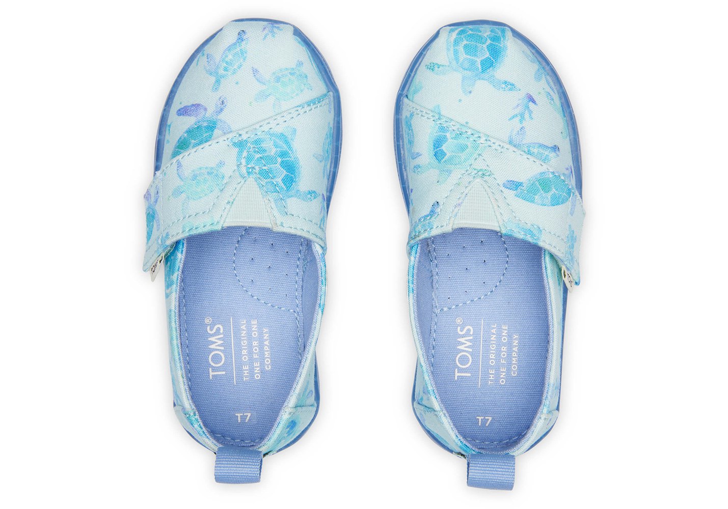 Toms Espadryle Dziecięce Niebieskie/Białe - Alpargata Tiny Sea Turtles - 91SLQXHJK